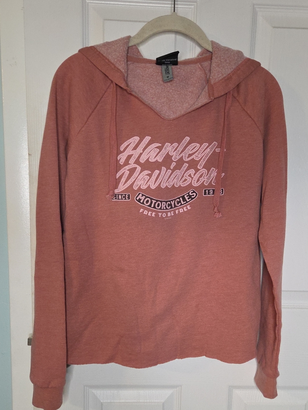 Harley-Davidson Women's Dusty Rose V-Neck Hoodie Pullover